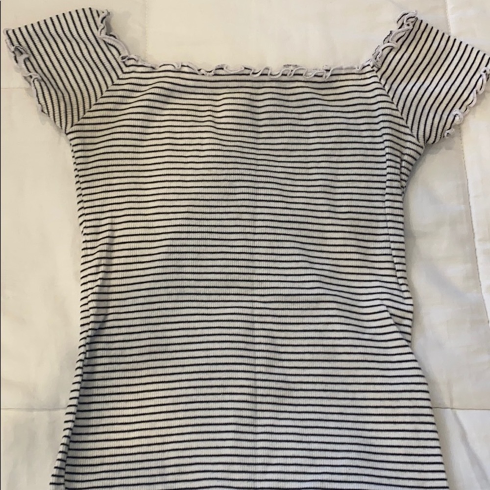 Off the shoulder striped top